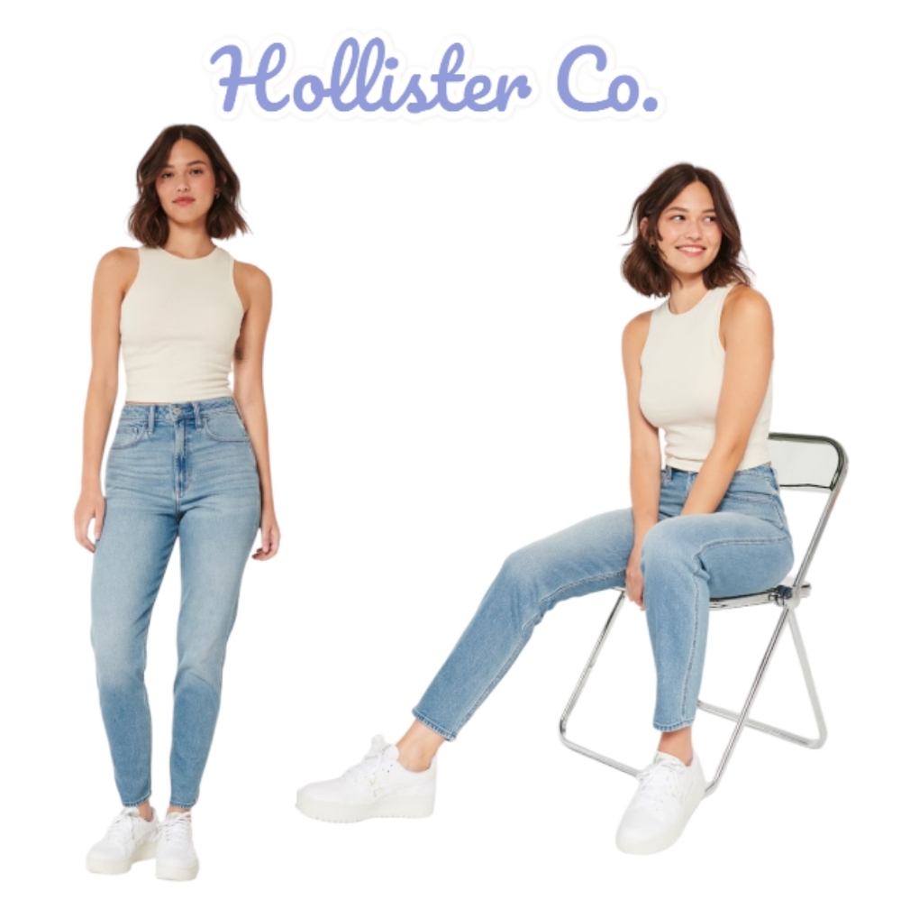 Like NEW- Hollister High-Rise Mom Barrel Style Jeans- 👖 Size 26" 🆕👖